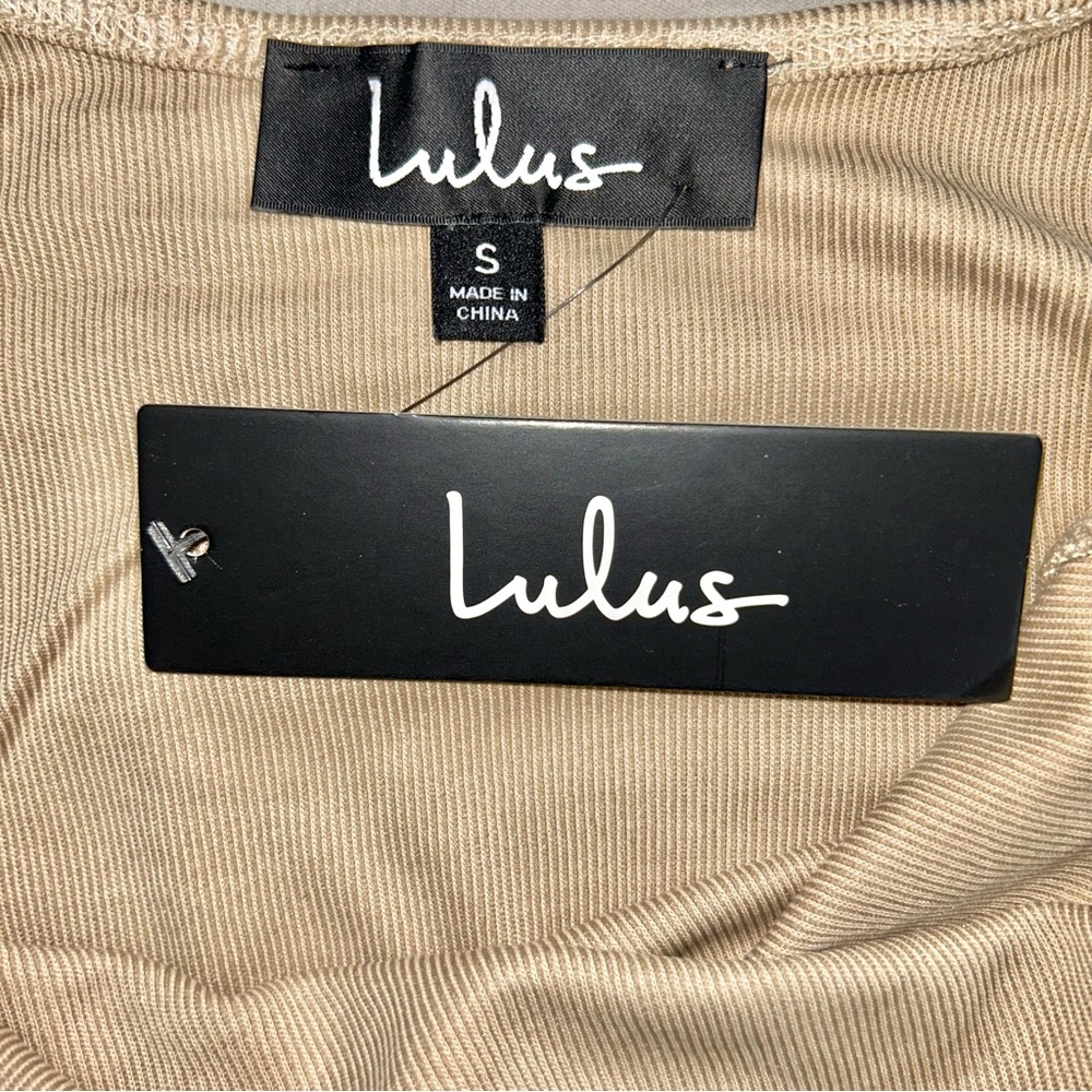 Lulu’s Cream Ribbed Square Neck Bodysuit - Picture 8 of 8